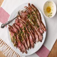 Simple Broiled Flank Steak with Herb Oil image