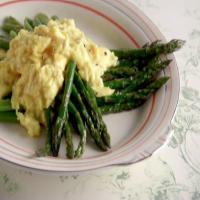 Scrambled Eggs over Asparagus image