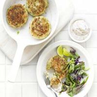 Crushed pea fish cakes with chilli-lime mayo image