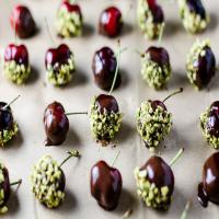 Chocolate-Dipped Cherries With Pistachios image