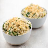 Spinach and Artichoke Risotto with Parmesan and crispy breadcrumbs_image