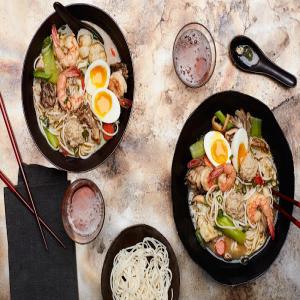 Sumo Stew (Chanko-Nabe) With Shrimp, Meatballs, and Bok Choy_image