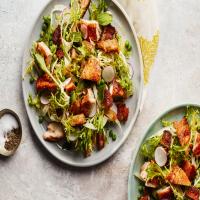 Spring Salad with Crispy Chicken and Bacony Croutons image