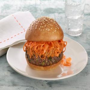 Herbed Burgers with Spicy Peanut Sauce image
