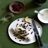 Oven-Roasted Sea Bass With Green Tahini & Pomegranate Recipe Recipe - (4.8/5)_image
