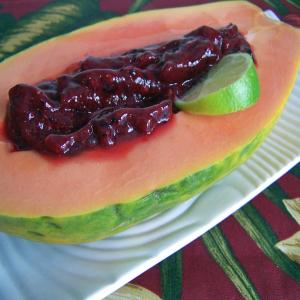 Papaya With Raspberry-Lime Sauce_image