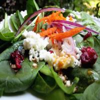 Feta and Red Onion Spinach Salad image