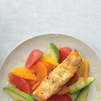 Pan-Roasted Sea Bass with Citrus and Avocado Oil image