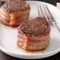 Bacon-Wrapped Filets with Scotched Mushrooms image
