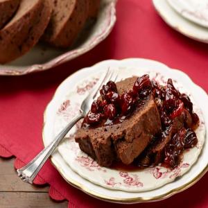 Chocolate Bundt Cake with Candied Cherry Sauce_image