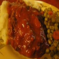 Skillet Meatloaf Steaks With Tomato Gravy image
