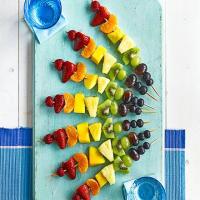 Rainbow fruit skewers image