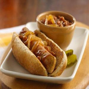 Beer-Glazed Brats and Beans_image