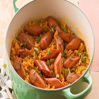Achiote Rice with Hot Dogs_image