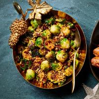 Pan-fried sprouts & crunchy chorizo crumbs image