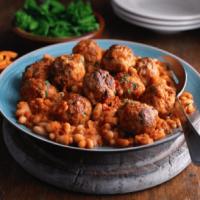 Pork Meatballs with Homemade Baked Beans_image