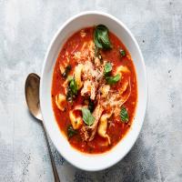 Slow Cooker Chicken Tortellini Tomato Soup image