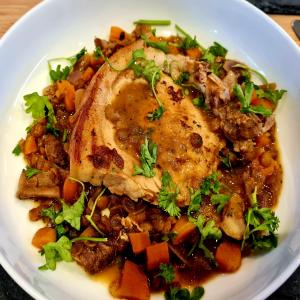Pork Chops with French Green Lentils_image