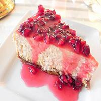 Eggnog Cheesecake with Pomegranate Glaze image