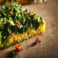 Polenta 'Pizza' With Pancetta and Spinach image