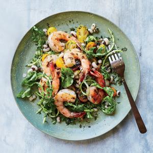 Grilled Shrimp with Black-Eyed Peas and Chimichurri Recipe - (4.5/5) image