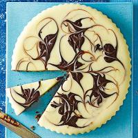 Dark & white chocolate cardamom swirl tart image