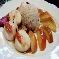 Baked Scallops With Bacon, Sauteed Apples, and Cider Sauce image