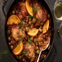 Skillet Chicken and Rice With Anchovies and Olives image