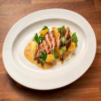 Pan-Roasted Duck Breast with Orange Sauce and Tourne Potatoes_image