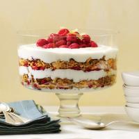 Yogurt Parfait with Granola, Raspberries, and Candied Ginger image