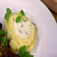 Mashed Potatoes with Green Chile Queso Sauce image
