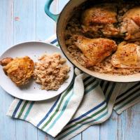 Baked Lemon-Pepper Chicken Thighs and Rice image