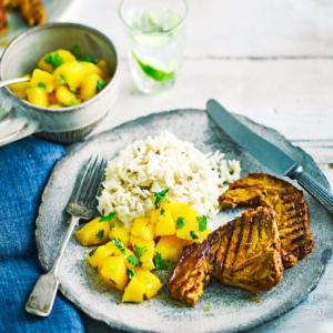 Spiced lamb chops with coconut rice & mango salsa image