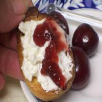 Crushed Goat's Cheese With Pepper and Black Cherry Jam image