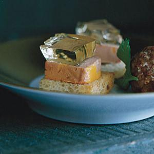 Foie Gras Toasts with Sauternes Geleé Recipe | Epicurious.com_image