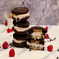 Chocolate-Peanut Butter Cookie Ice Cream Sandwiches image