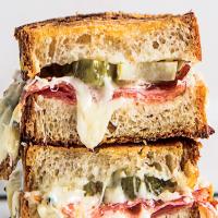 Salami and Pickle Grilled Cheese image