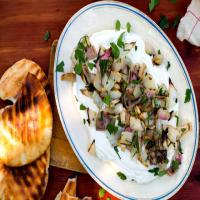 Charred Shallots With Labneh and Pita_image