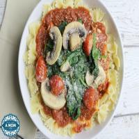 Spinach and Mushroom Bow Tie Pasta_image
