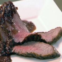 Grilled Flank Steak with Shallot and Red Wine Sauce image