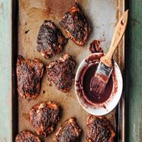 Grilled Chicken Thighs with Blackberry BBQ Sauce_image