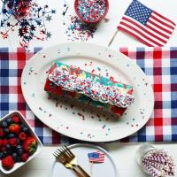 Red, White, And Blue Tie Dye Swiss Roll Cake Recipe by Tasty_image