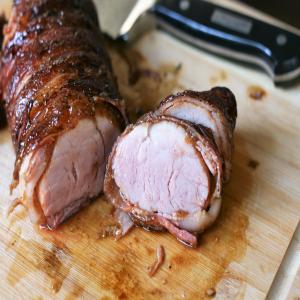 Bacon-Wrapped Pork Tenderloin with Balsamic and Fig image