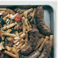 Ziti with Grilled-Gazpacho Sauce and Sausage image