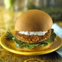 Goat Cheese Topped Veggie Burger_image