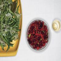 Green Beans with Pickled-Onion Relish_image