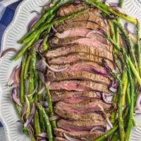 Sheet Pan Flank Steak with Onions and Asparagus_image