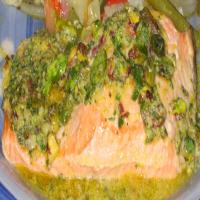 Salmon with Pistachio Basil Butter_image
