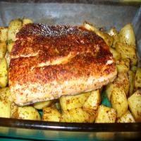 Chili-Crusted Salmon With Roasted Potatoes image