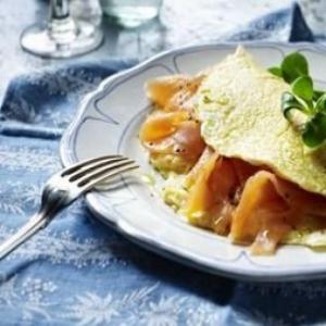 Smoked salmon omelette image
